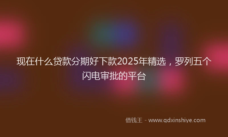现在什么贷款分期好下款2025年精选，罗列五个闪电审批的平台