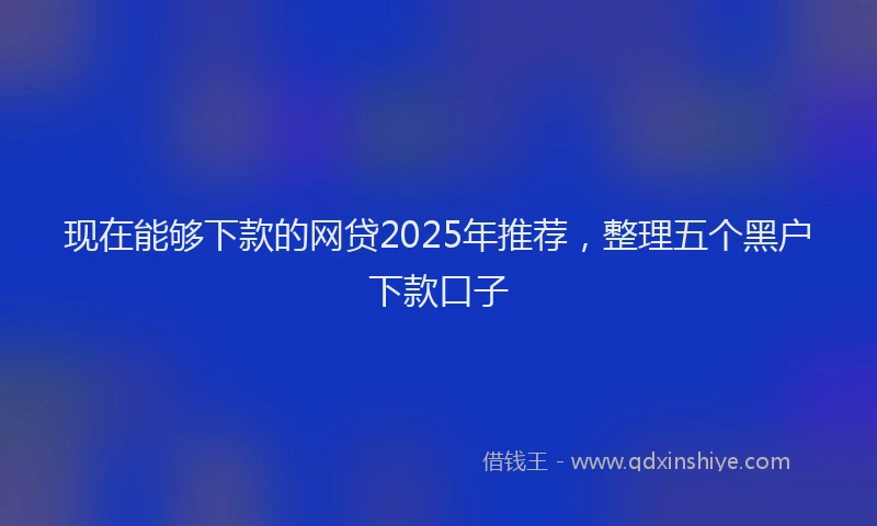 现在能够下款的网贷2025年推荐，整理五个黑户下款口子