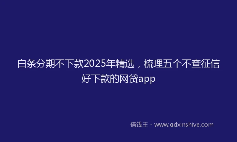 白条分期不下款2025年精选，梳理五个不查征信好下款的网贷app