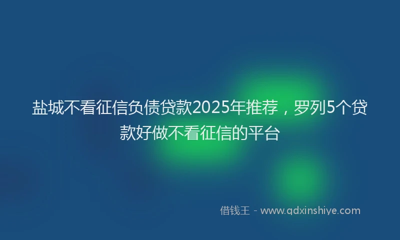 盐城不看征信负债贷款2025年推荐，罗列5个贷款好做不看征信的平台