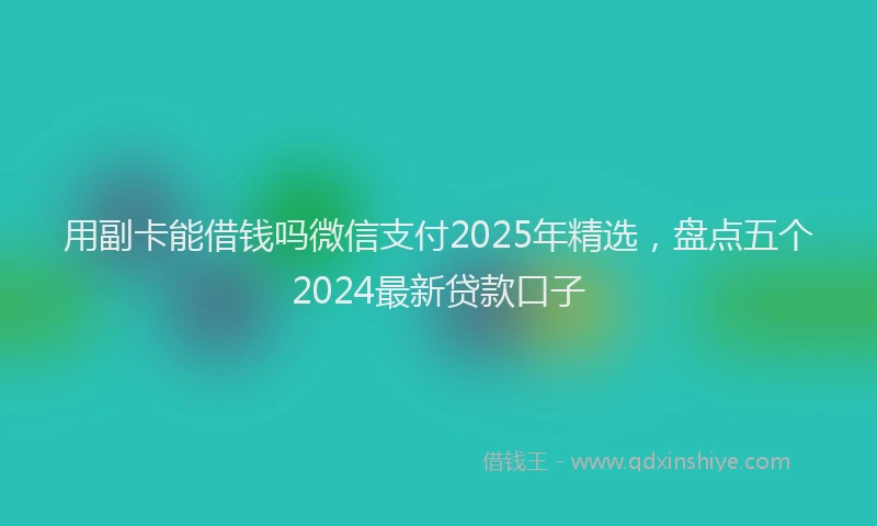 用副卡能借钱吗微信支付2025年精选，盘点五个2024最新贷款口子