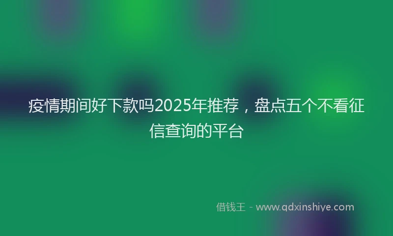 疫情期间好下款吗2025年推荐，盘点五个不看征信查询的平台