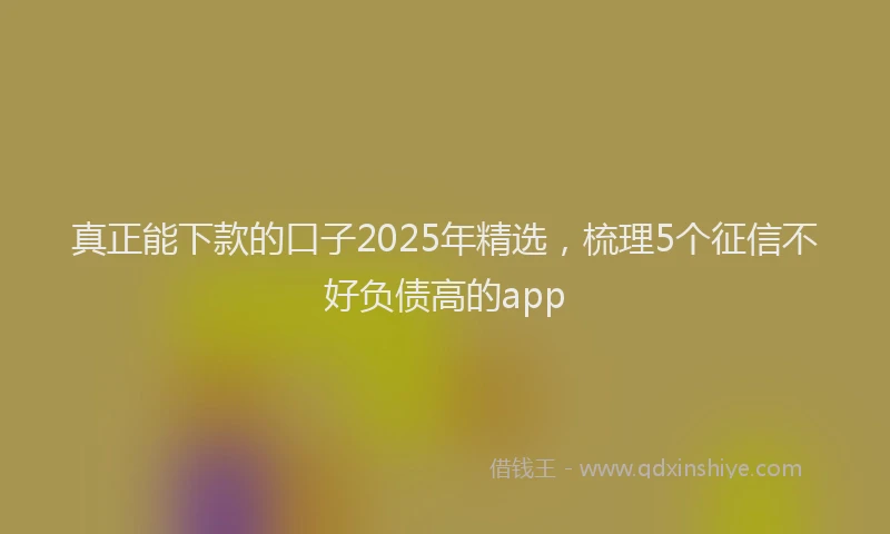 真正能下款的口子2025年精选，梳理5个征信不好负债高的app