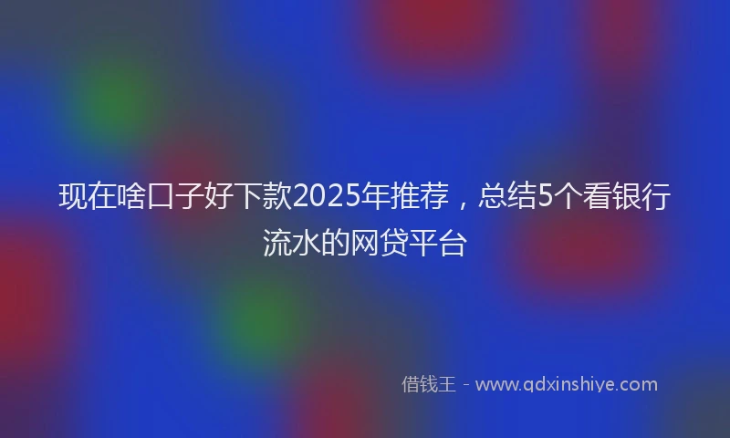 现在啥口子好下款2025年推荐，总结5个看银行流水的网贷平台