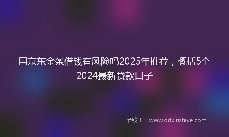 用京东金条借钱有风险吗2025年推荐，概括5个2024最新贷款口子