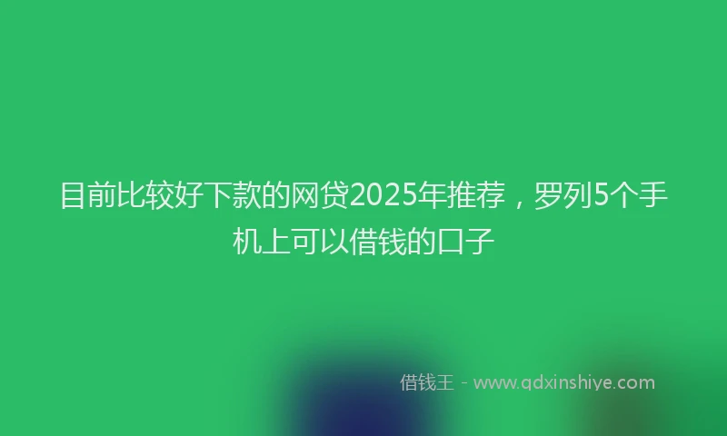 目前比较好下款的网贷2025年推荐，罗列5个手机上可以借钱的口子