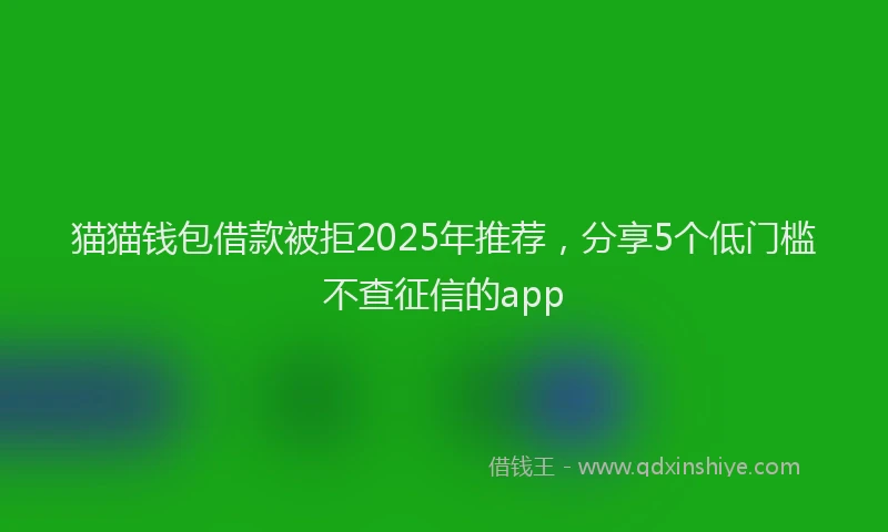 猫猫钱包借款被拒2025年推荐，分享5个低门槛不查征信的app
