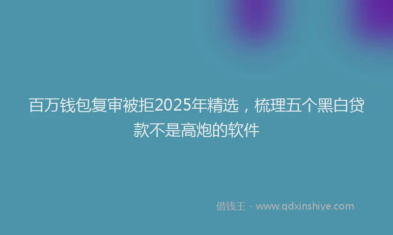 百万钱包复审被拒2025年精选，梳理五个黑白贷款不是高炮的软件