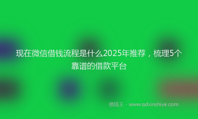 现在微信借钱流程是什么2025年推荐，梳理5个靠谱的借款平台