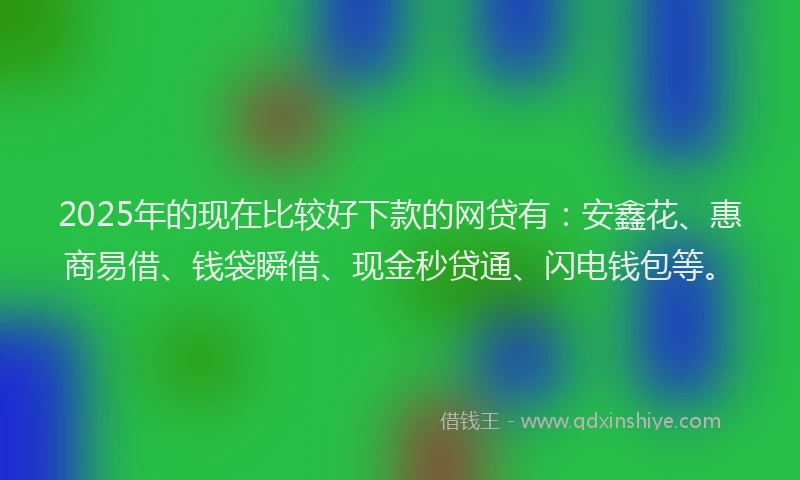 2025年的现在比较好下款的网贷有：安鑫花、惠商易借、钱袋瞬借、现金秒贷通、闪电钱包等。