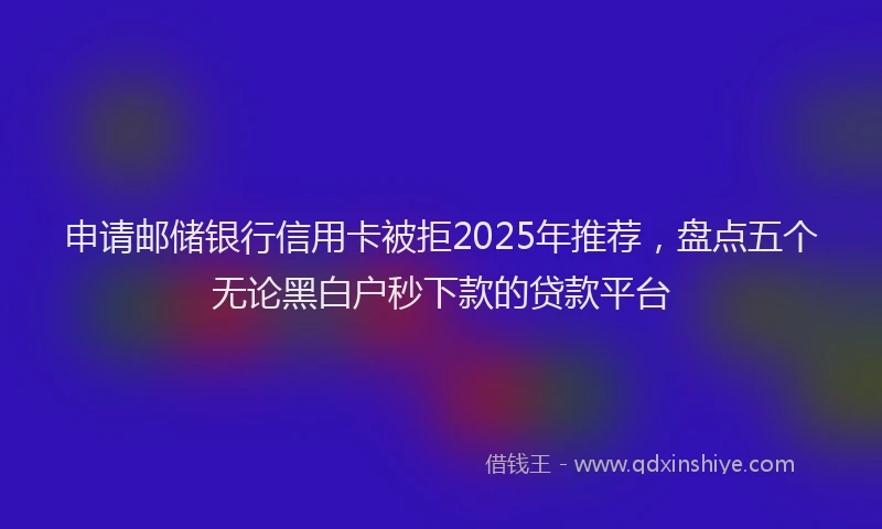 申请邮储银行信用卡被拒2025年推荐，盘点五个无论黑白户秒下款的贷款平台