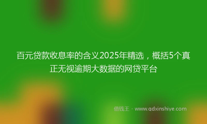 百元贷款收息率的含义2025年精选，概括5个真正无视逾期大数据的网贷平台