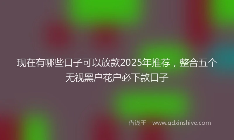 现在有哪些口子可以放款2025年推荐，整合五个无视黑户花户必下款口子