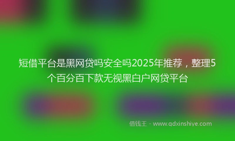 短借平台是黑网贷吗安全吗2025年推荐，整理5个百分百下款无视黑白户网贷平台