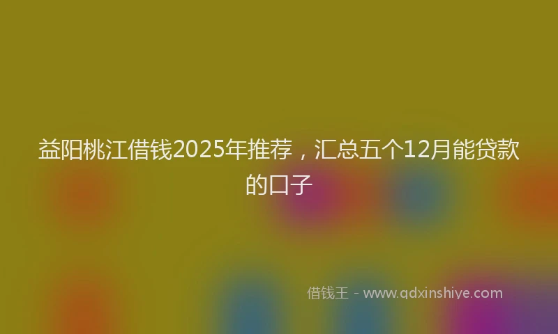 益阳桃江借钱2025年推荐，汇总五个12月能贷款的口子