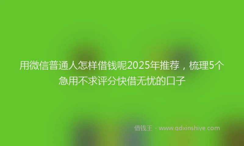 用微信普通人怎样借钱呢2025年推荐，梳理5个急用不求评分快借无忧的口子