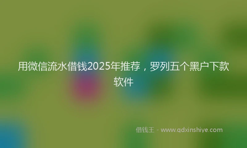 用微信流水借钱2025年推荐，罗列五个黑户下款软件