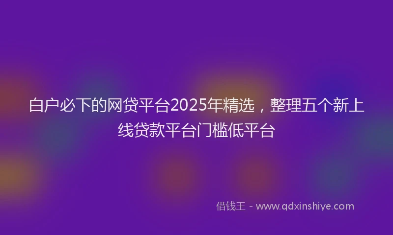 白户必下的网贷平台2025年精选，整理五个新上线贷款平台门槛低平台
