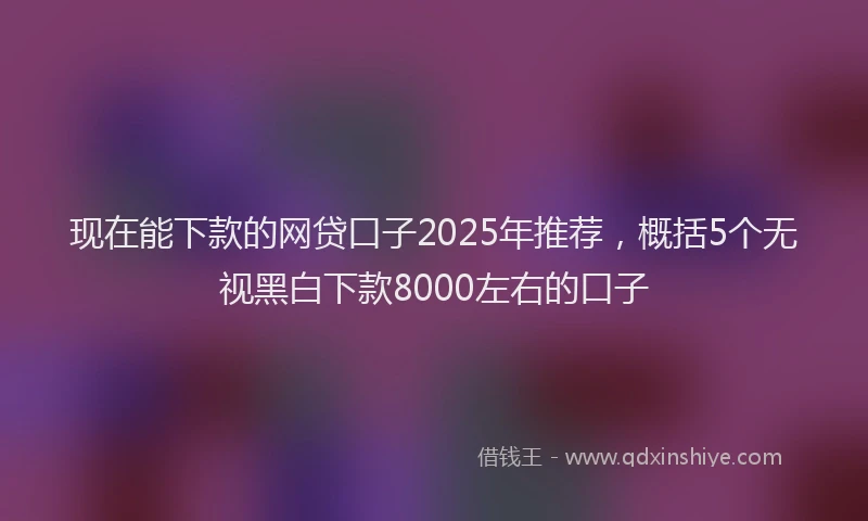 现在能下款的网贷口子2025年推荐，概括5个无视黑白下款8000左右的口子