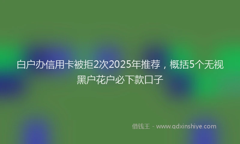白户办信用卡被拒2次2025年推荐，概括5个无视黑户花户必下款口子