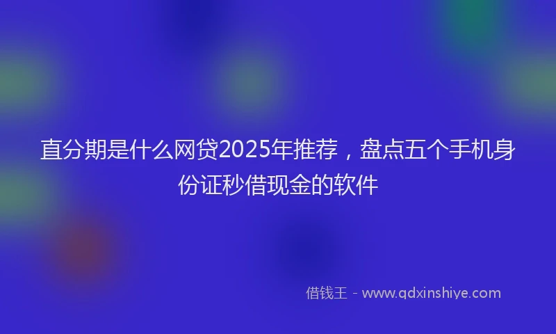 直分期是什么网贷2025年推荐，盘点五个手机身份证秒借现金的软件
