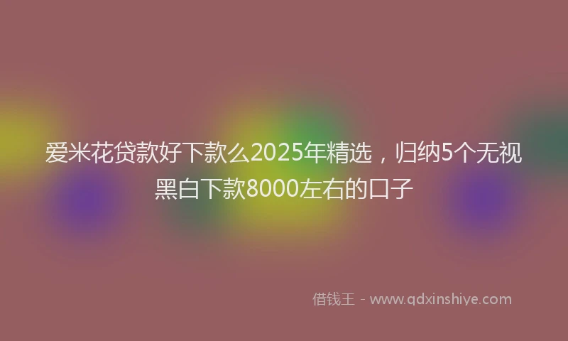 爱米花贷款好下款么2025年精选，归纳5个无视黑白下款8000左右的口子
