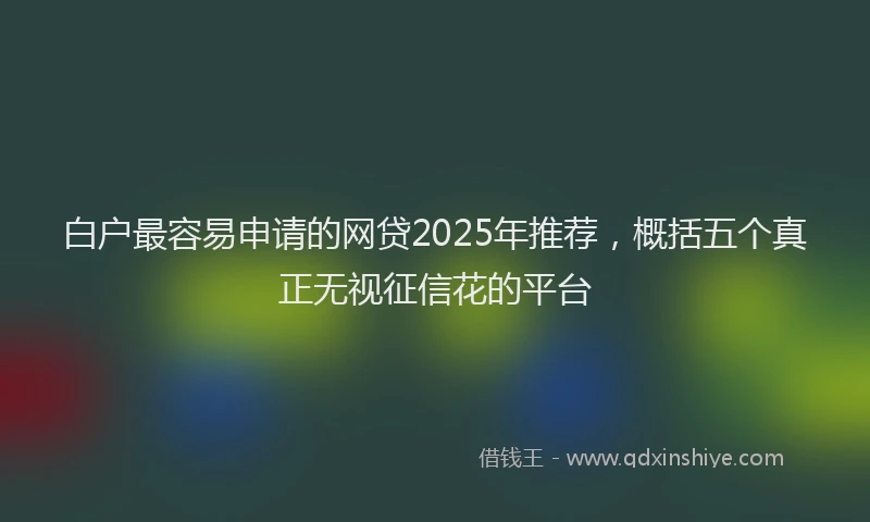 白户最容易申请的网贷2025年推荐，概括五个真正无视征信花的平台