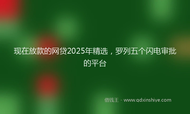 现在放款的网贷2025年精选，罗列五个闪电审批的平台