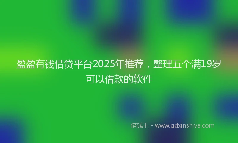 盈盈有钱借贷平台2025年推荐，整理五个满19岁可以借款的软件