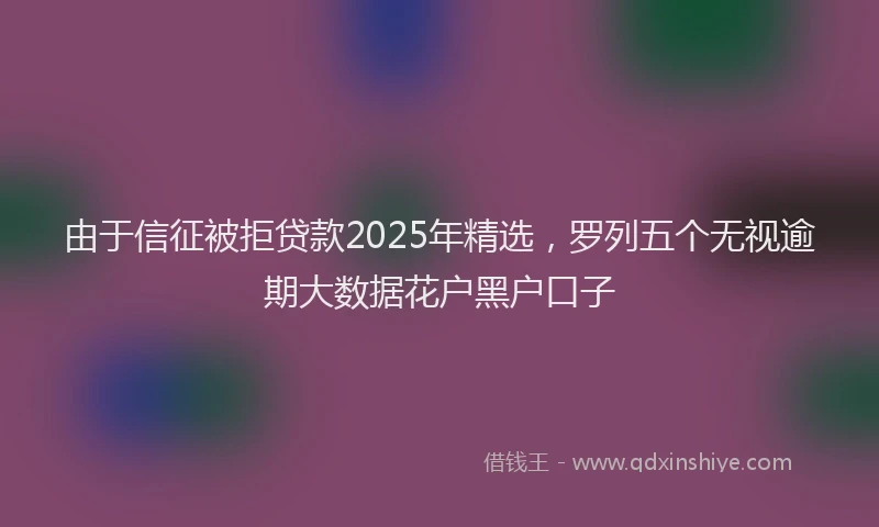 由于信征被拒贷款2025年精选，罗列五个无视逾期大数据花户黑户口子