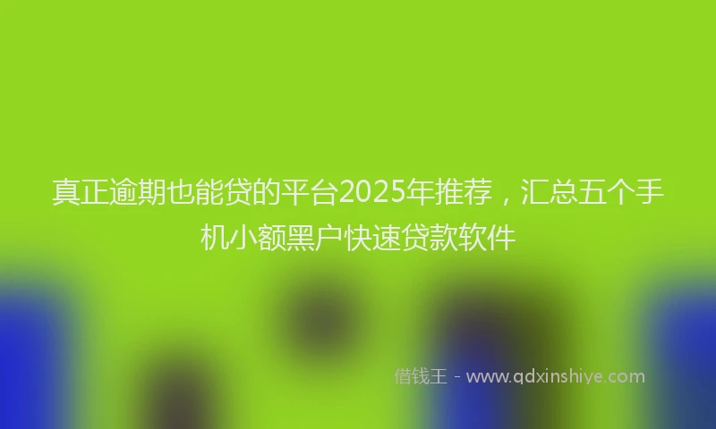 真正逾期也能贷的平台2025年推荐，汇总五个手机小额黑户快速贷款软件