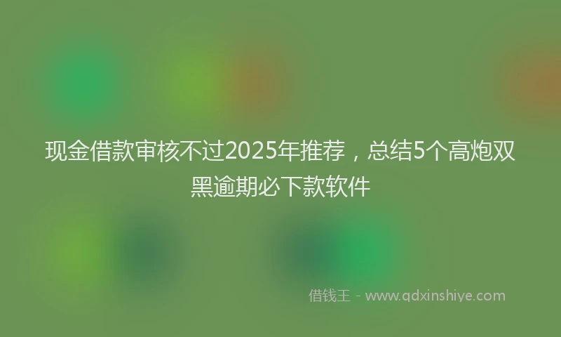 现金借款审核不过2025年推荐，总结5个高炮双黑逾期必下款软件