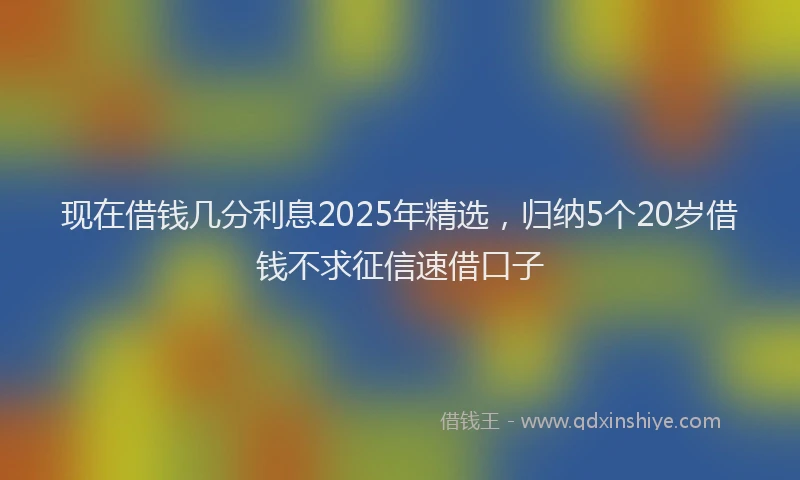 现在借钱几分利息2025年精选，归纳5个20岁借钱不求征信速借口子