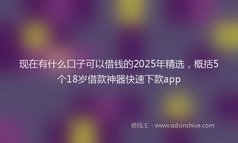 现在有什么口子可以借钱的2025年精选，概括5个18岁借款神器快速下款app