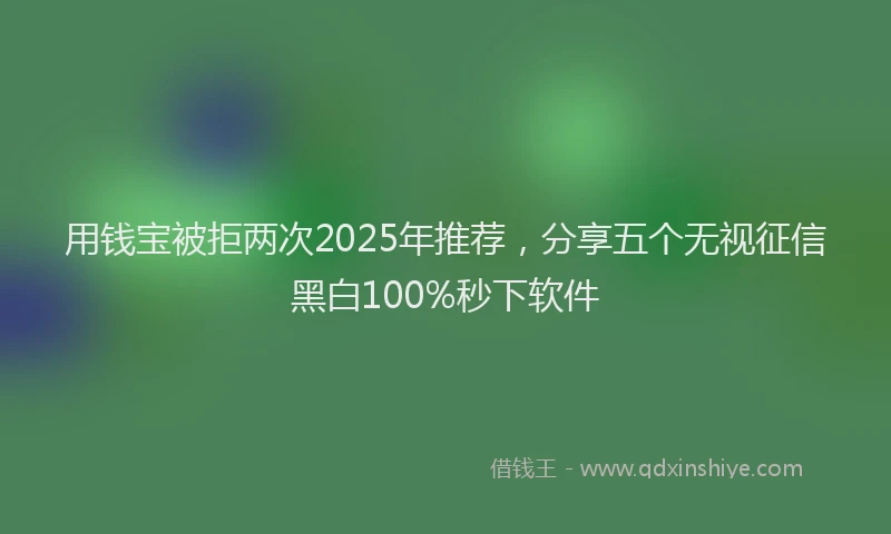 用钱宝被拒两次2025年推荐，分享五个无视征信黑白100%秒下软件
