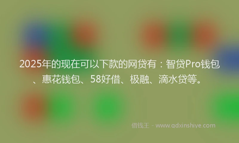 2025年的现在可以下款的网贷有：智贷Pro钱包、惠花钱包、58好借、极融、滴水贷等。