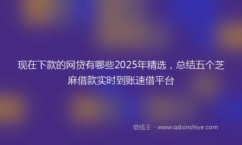 现在下款的网贷有哪些2025年精选，总结五个芝麻借款实时到账速借平台