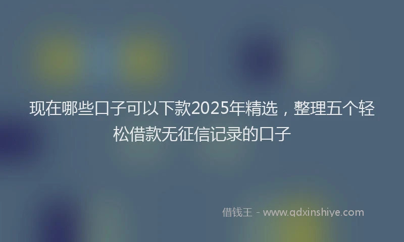 现在哪些口子可以下款2025年精选，整理五个轻松借款无征信记录的口子