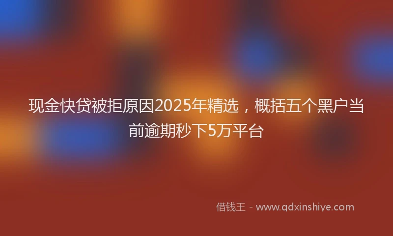 现金快贷被拒原因2025年精选，概括五个黑户当前逾期秒下5万平台