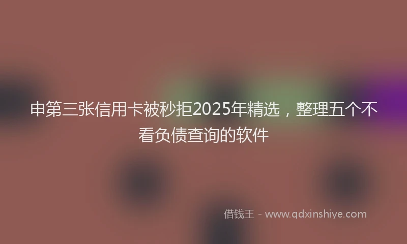 申第三张信用卡被秒拒2025年精选，整理五个不看负债查询的软件