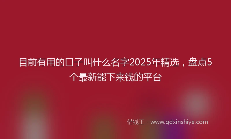目前有用的口子叫什么名字2025年精选，盘点5个最新能下来钱的平台