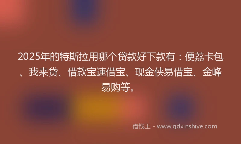 2025年的特斯拉用哪个贷款好下款有：便荔卡包、我来贷、借款宝速借宝、现金侠易借宝、金峰易购等。