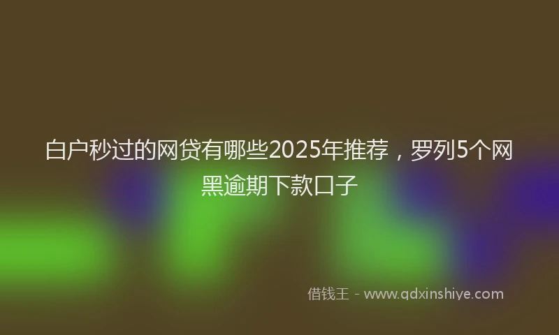 白户秒过的网贷有哪些2025年推荐，罗列5个网黑逾期下款口子