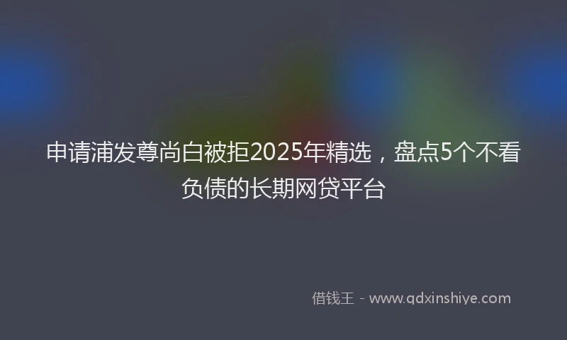 申请浦发尊尚白被拒2025年精选，盘点5个不看负债的长期网贷平台