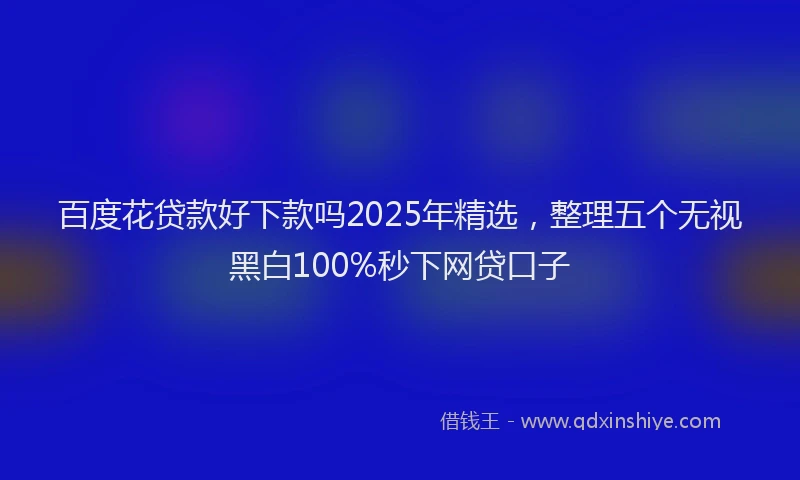 百度花贷款好下款吗2025年精选，整理五个无视黑白100%秒下网贷口子