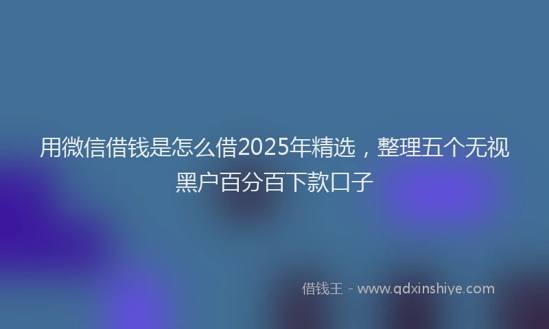 用微信借钱是怎么借2025年精选，整理五个无视黑户百分百下款口子