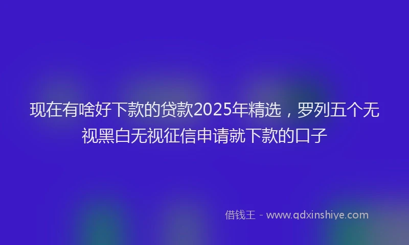 现在有啥好下款的贷款2025年精选，罗列五个无视黑白无视征信申请就下款的口子