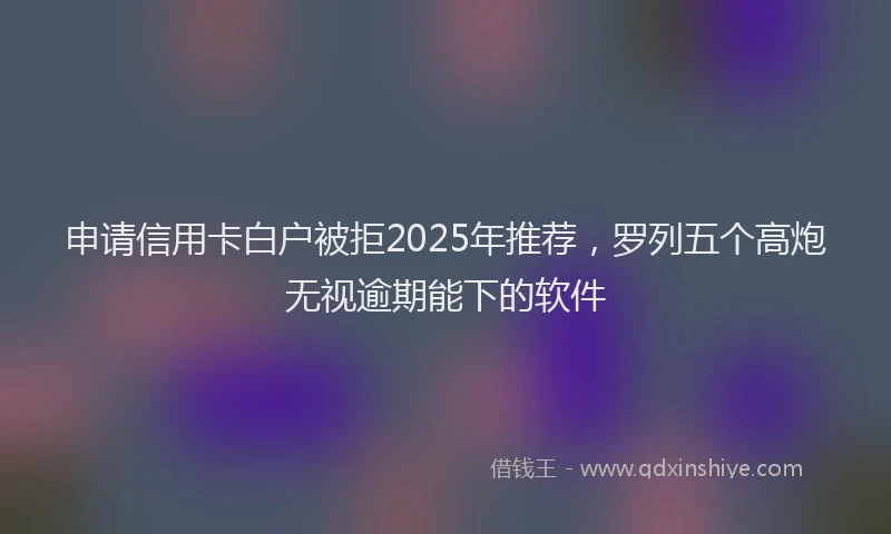 申请信用卡白户被拒2025年推荐，罗列五个高炮无视逾期能下的软件