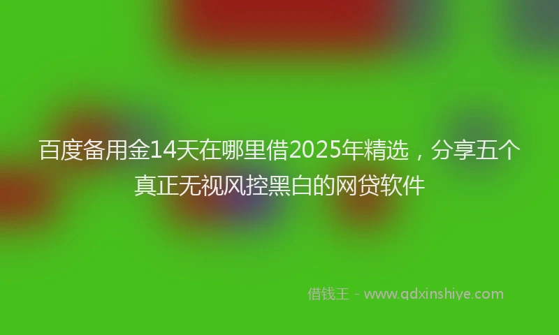 百度备用金14天在哪里借2025年精选，分享五个真正无视风控黑白的网贷软件