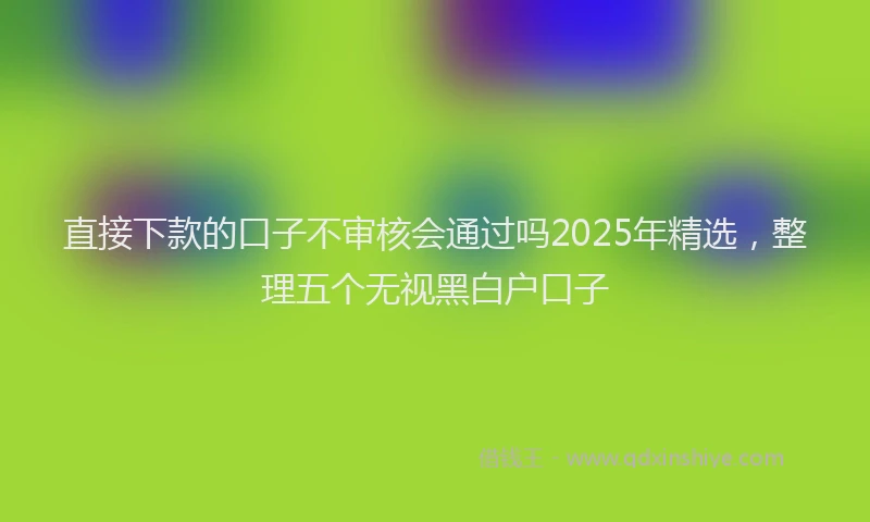 直接下款的口子不审核会通过吗2025年精选，整理五个无视黑白户口子